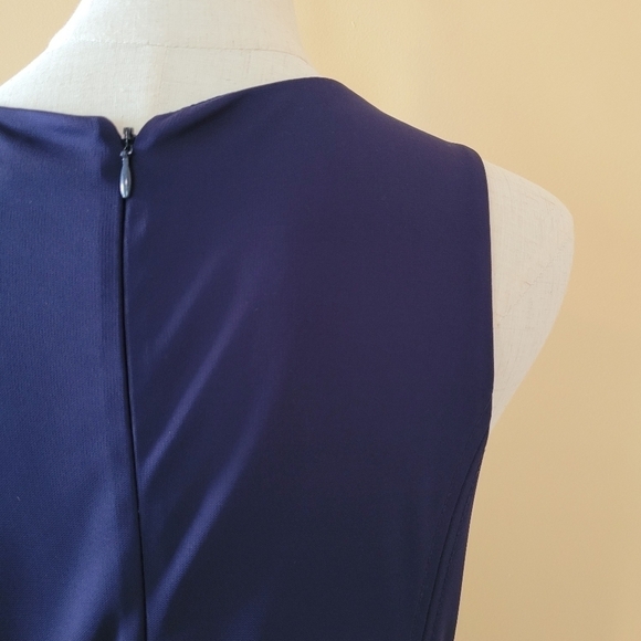 Banana Republic Blue Sleeveless Midi Dress Sz 8 - Picture 4 of 11